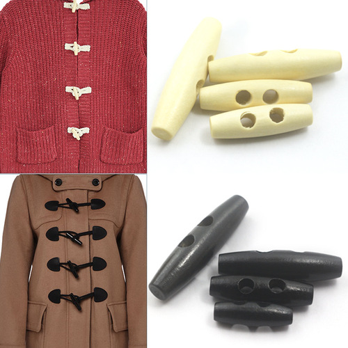 Professional Wooden Olive Buttons Natural Wood Buttons Double Hole Woolen Coat Windbreaker Pair Buttons Wooden Olive Buttons