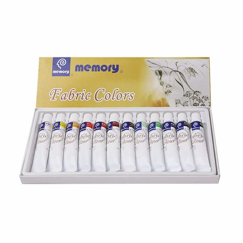 Textile pigment set, wholesale, 12 colors, 6 ml, 12 ml, hand painting