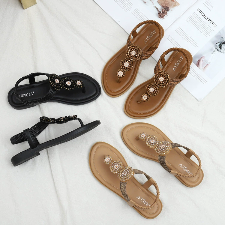 Summer sandals, beach footwear, European style, plus size, boho style