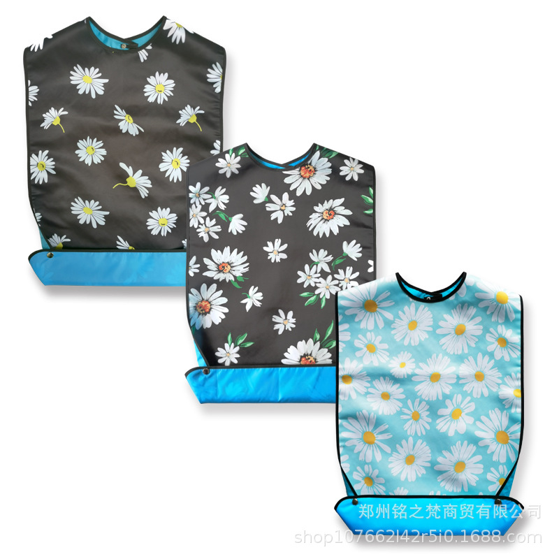 Suministro transfronterizo babero de ancianos babero de alimentación de doble capa a prueba de agua fabricante de impresión en stock