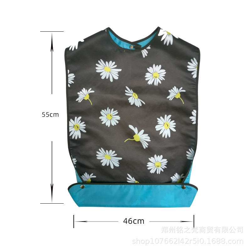 Suministro transfronterizo babero de ancianos babero de alimentación de doble capa a prueba de agua fabricante de impresión en stock