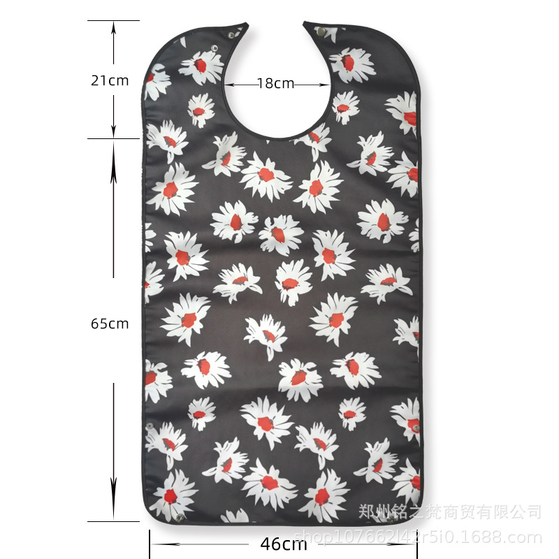 Suministro transfronterizo babero de ancianos babero de alimentación de doble capa a prueba de agua fabricante de impresión en stock