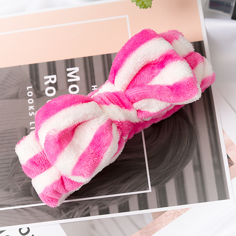 European and American Cross-Border Coral Velvet Headband Bow Plush Headband Headband Face Wash Cute Solid Color Headband Women's Accessories