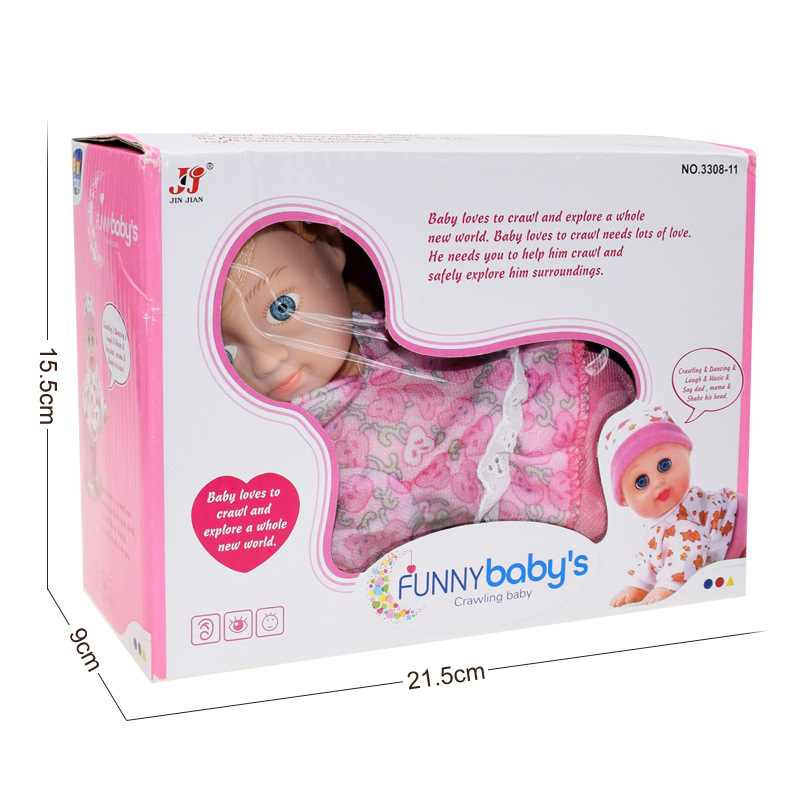 Muñeca de arrastre eléctrica Linda muñeca para niños sonido eléctrico y luz Twist Butt Amazon juguete puesto transfronterizo