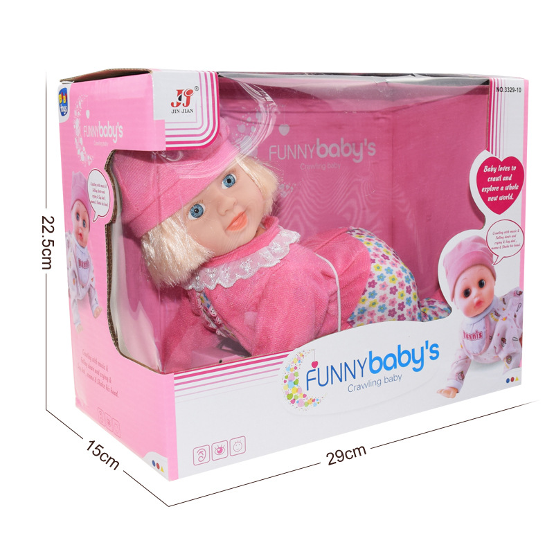 Muñeca de arrastre eléctrica Linda muñeca para niños sonido eléctrico y luz Twist Butt Amazon juguete puesto transfronterizo