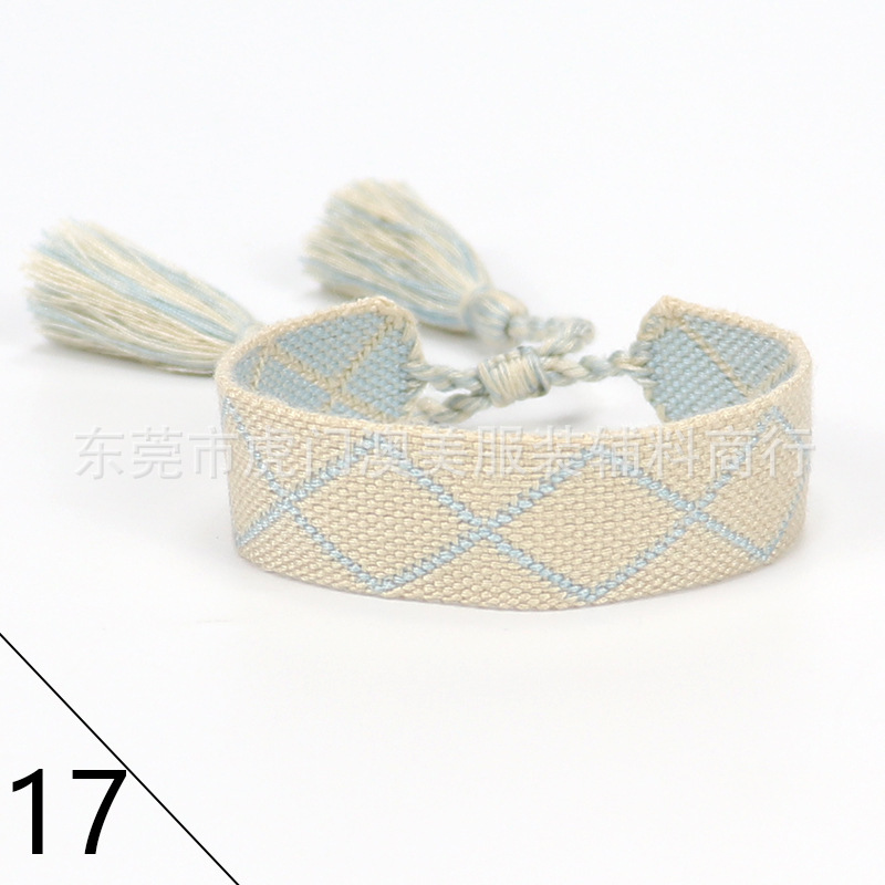 D家織りブレスレット 刺繍リストバンド タッセルブレスレット 広告販促ギフト ロゴ入り織りリストバンド|undefined