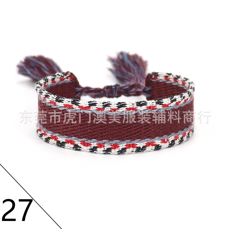 D家織りブレスレット 刺繍リストバンド タッセルブレスレット 広告販促ギフト ロゴ入り織りリストバンド|undefined