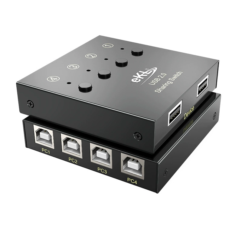 eKL 04U USB-хаб принтера 4-порта автоматическое совместное использование нескольких компьютеров 4-в-1/2-выхода переключатель