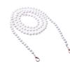 Plastic chain from pearl, accessory, handheld pendant, handle, bag strap one shoulder, steel wire, silk threads on chain, handmade, wholesale