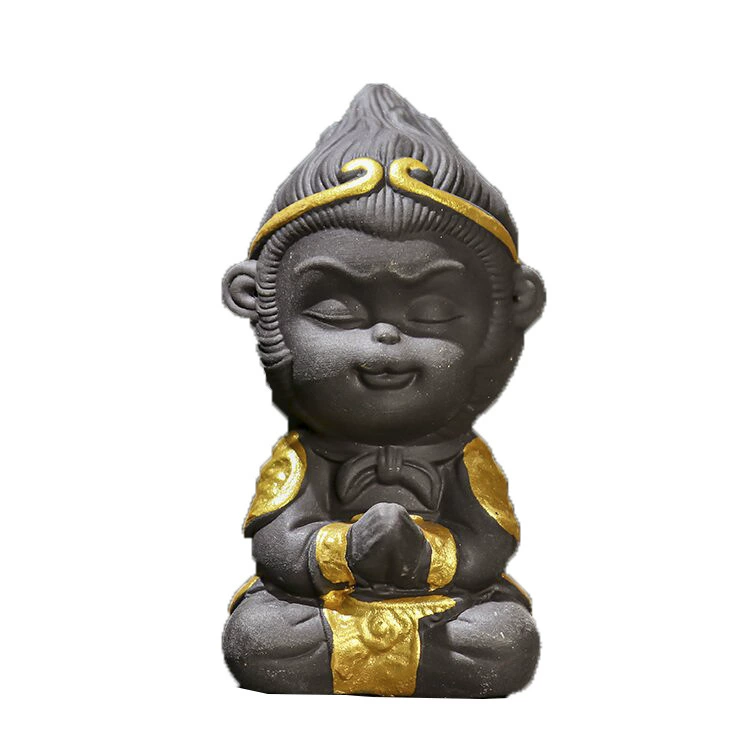 Qitian Dasheng Sun Wukong's ornament fish tank landscaping purple sand tea pets aquatic rockery bonsai car tea pet
