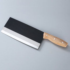 Thick-back Gourd Handle Sanda Knife Hand-forged Edge Wooden Gourd-shaped Handle Black Kitchen Knife Household Food Cutting Knife
