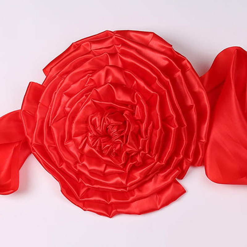 Apertura de corte flor roja boda novio ramillete | Fundación | Apertura | Celebración nueva casa entrega fábrica de tela roja