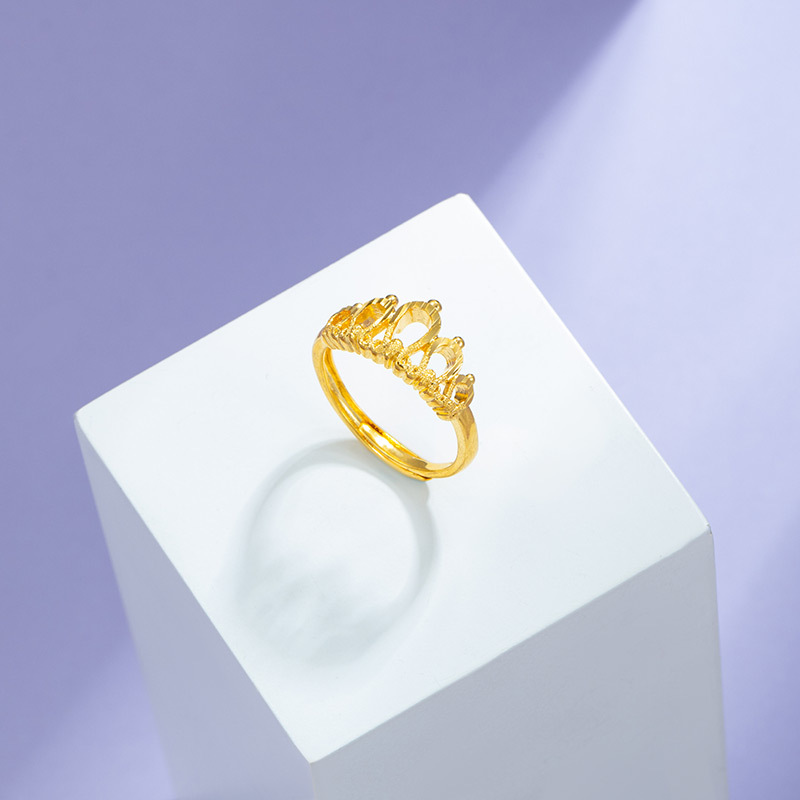 Xuping joyería anillo de corona de flores de lujo ligero anillo abierto de personalidad simple nicho ins anillo rojo en línea al por mayor