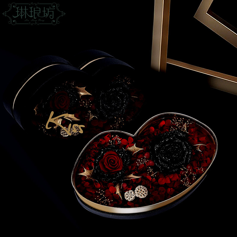 Beso labio caja ventana flor caja de regalo al por mayor rojo oro ventana caja de regalo tienda de flores floral