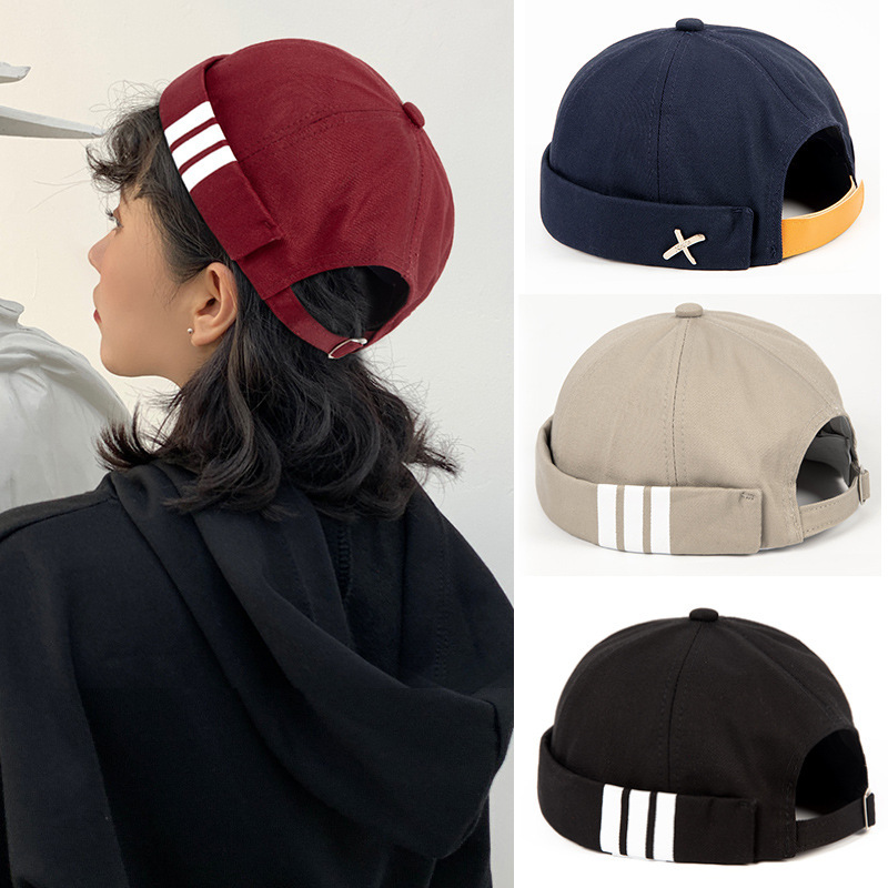 Hat men's summer melon skin hat landlord hat Korean Street hipster hip-hop hat beanless female yuppie fashion local ruffian hat