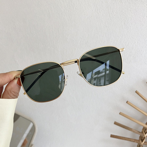 Qianai's new polarized sunglasses creative square frame Internet celebrity ins Korean style sunglasses metal anti-UV glasses