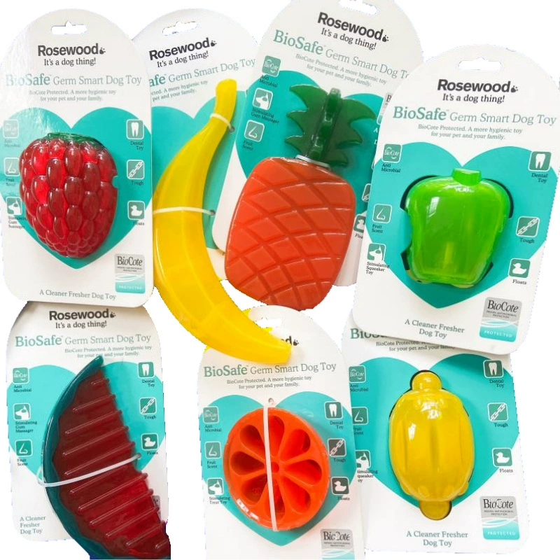 Поколение клубники Яблока банана лимона груши арбуза плода игрушки собаки Биосафе Росевоод продвижения оранжевое