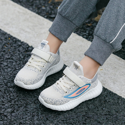 2024 Spring and Autumn New Women and Children's Sports Shoes, Soft Sole, Boys' Coconut Shoes, Breathable Mesh Shoes, Casual Children's Flight Knit Shoes