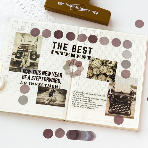 Message color in washi collage tape ins fresh polka dot handbag decorative stickers 100 pieces 10 styles