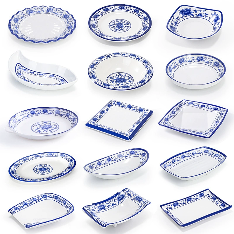 Средне-мамин mimicking porcelain blue and white porcelain snack plate alien creative tableware hotel restaurant cold dish dish small dish commercial for commercial