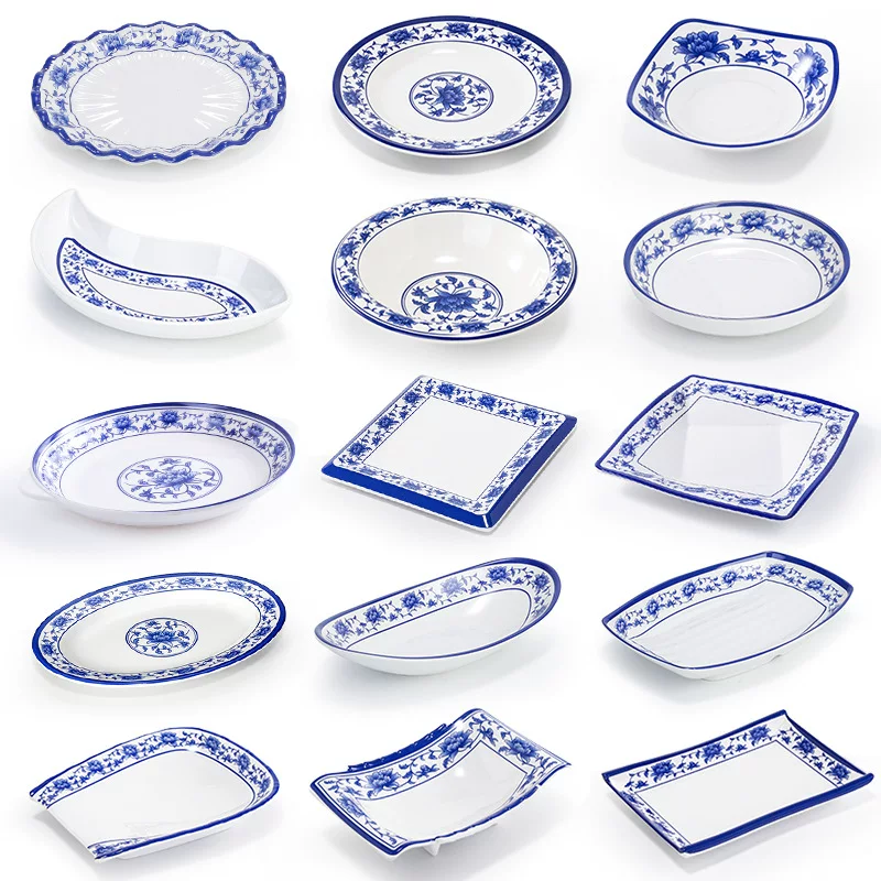 Средне-мамин mimicking porcelain blue and white porcelain snack plate alien creative tableware hotel restaurant cold dish dish small dish commercial for commercial