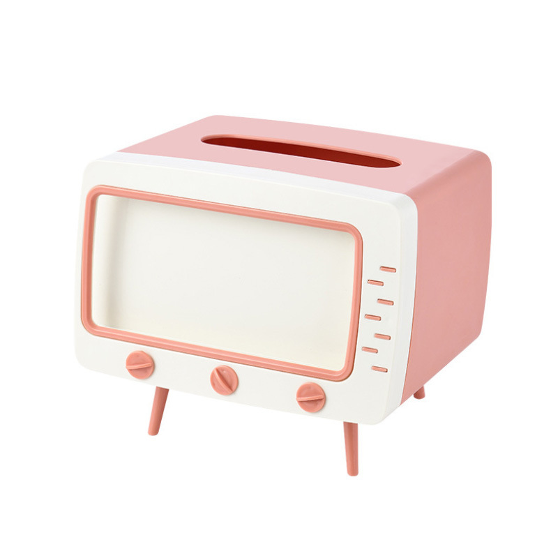 Caja de pañuelos multifuncional caja de pañuelos de escritorio creativa caja de pañuelos retro Internet popular caja de almacenamiento con soporte para teléfono móvil