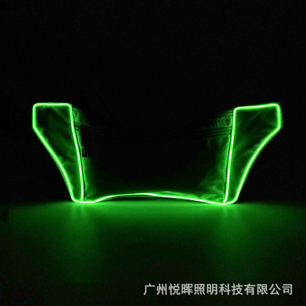 Correr al aire libre montañismo EL luz fría bolsa de cintura luminosa ultrafina ajustada antirrobo bolsa de cintura deportiva LED bolsa de cintura luminosa