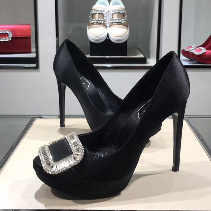 Sexy wedding shoes low-cut platform with extremely high heels for…