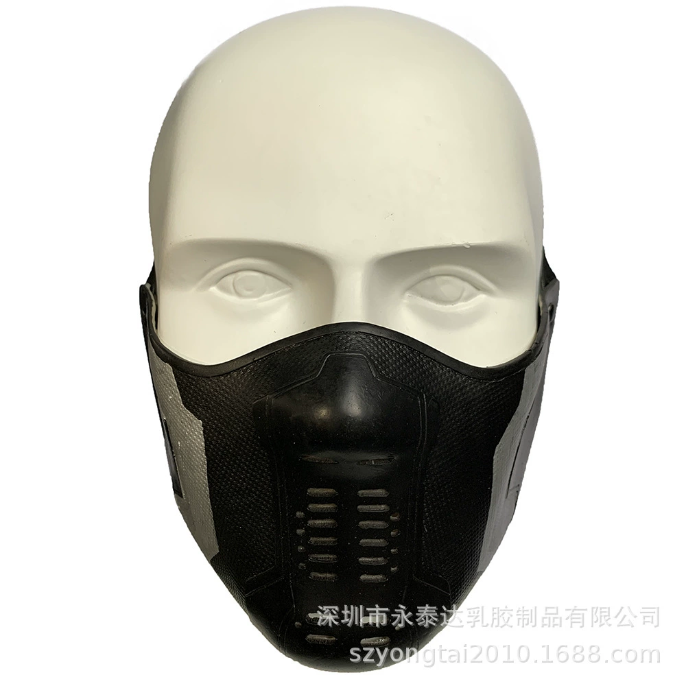 Полурасправленная маска зимнего солдата в стиле Half-Face, натуральный латекс/PVC, размер унис, на Хэллоуин