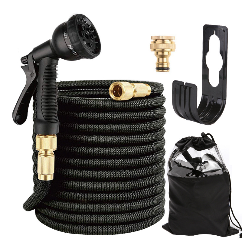 8功能洗车水管园艺浇花橡胶管伸缩水管高压洗车水枪刷车工具套装