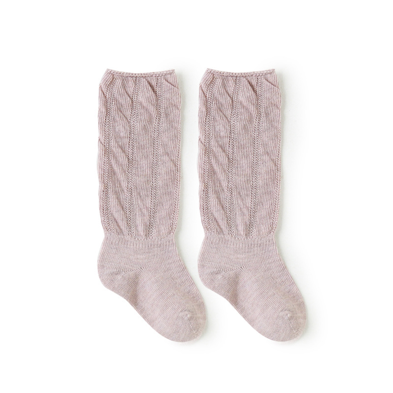 20 nuevos calcetines de pila para niños otoño color sólido bebé calcetines largos de algodón cabeza de costura sin hueso bebé hasta la rodilla calcetines de media pantorrilla