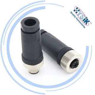 SACC-M12FS-5PLM-连接器M12 5芯 孔式直头 组装式防水连接器