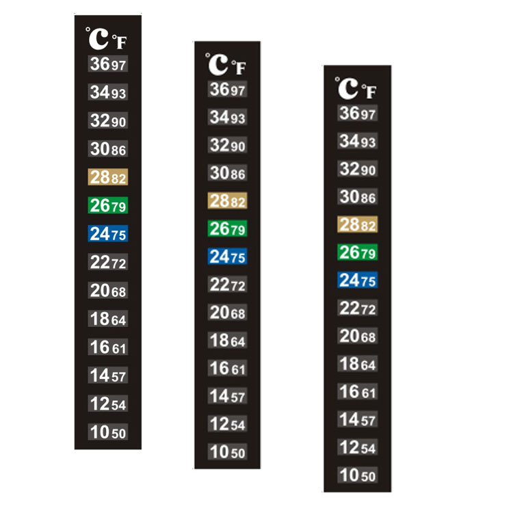水族馆数字液晶鱼缸温度计条 感温变色测温贴 鱼缸温度计贴 片
