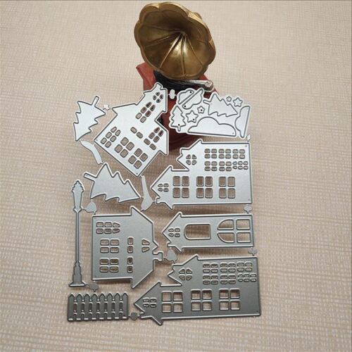 Cutting knife mold village collection house carbon steel embossed knife mold DIY handmade mold scrapbook etching knife mold