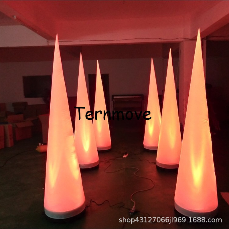 充气月牙锥形柱子商业充气三角象牙气模美陈装饰路引象牙牛角气柱