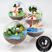 微景观瓶子带灯玻璃地球仪瓶八音盒手工diy礼品礼物七彩灯效微型