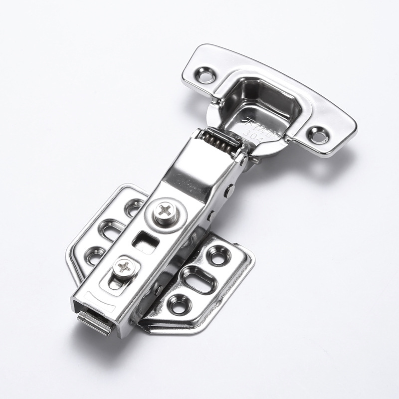 Bisagra hidráulica de acero inoxidable con amortiguación y rebuffeo para un funcionamiento silencioso, bisagra reforzada para puertas de armarios y gabinetes, bisagra desmontable para puertas de muebles.