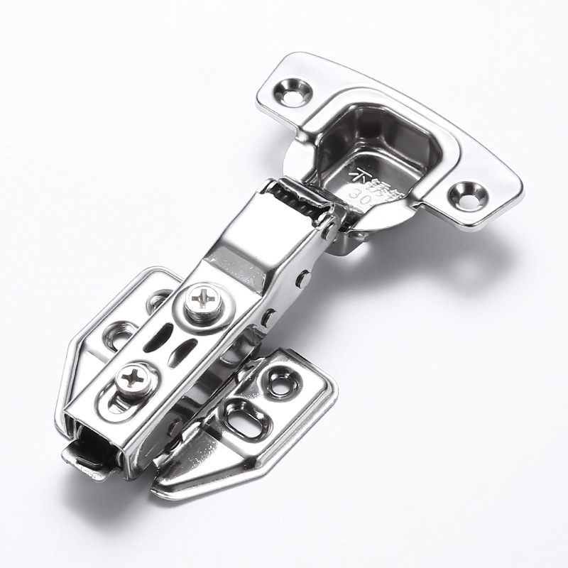 Bisagra hidráulica de acero inoxidable con amortiguación y rebuffeo para un funcionamiento silencioso, bisagra reforzada para puertas de armarios y gabinetes, bisagra desmontable para puertas de muebles.