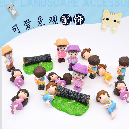 Three-dimensional accessories, micro-landscape decorations, cute dolls, cartoon animals, doll houses, windmills, fences, moss