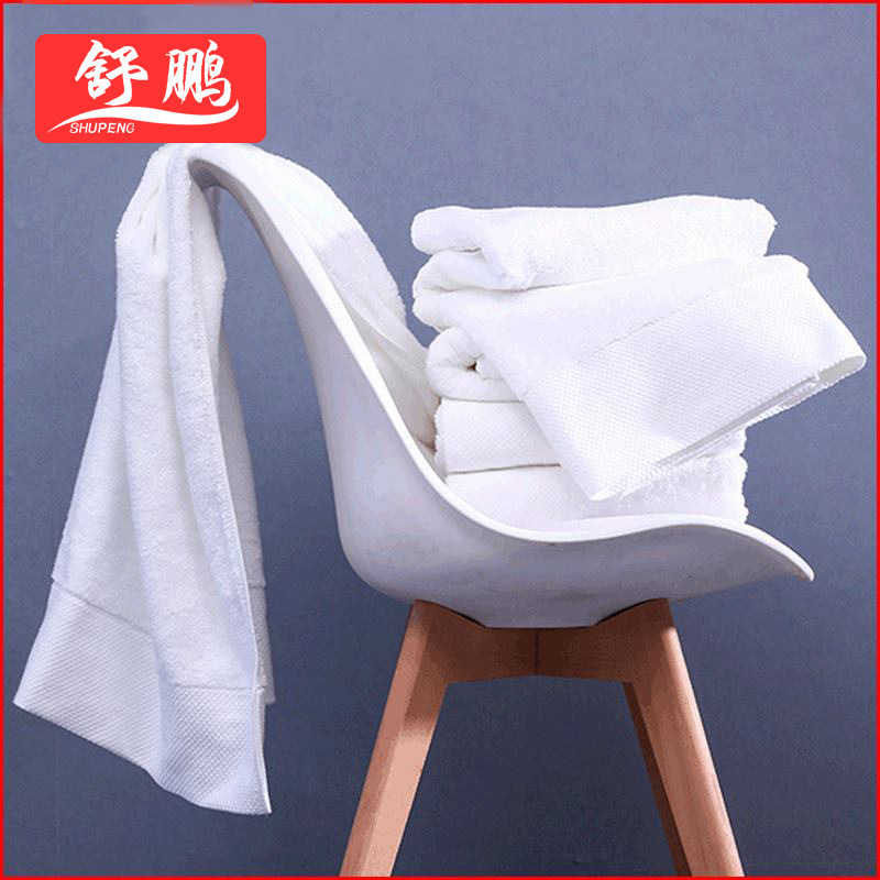 Hotel Bath Towel Hotel Cotton White Platinum Satin Broken Jacquard Spiral 16 Spiral Flat Woven White Bath Towel