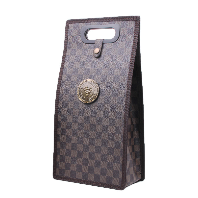 Red wine bag leather wine packaging leather box new double -branch…