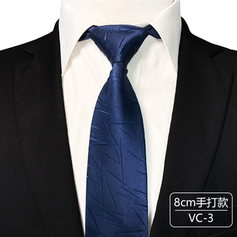 Source manufacturer business formal tie men 8cm wedding bridegroom work security stripes to make logo