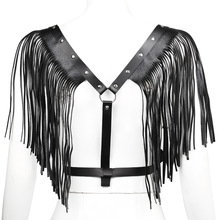 情趣用品皮革束缚衣服 黑皮带PU穿戴单肩内衣 影视舞台小视频服装