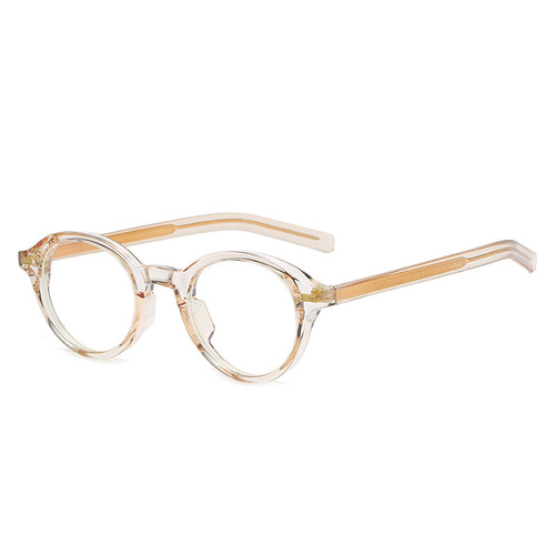 New stylish blue-light blocking full-frame glasses, trendy casual non-prescription glasses, unisex artistic round-frame glasses