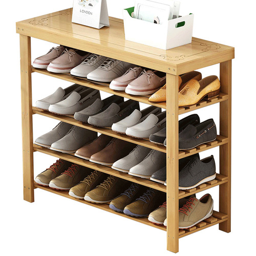 Shoe-changing stool for home entrance simple shoe rack for bedroom rental room practical multi-layer economical solid wood storage rack