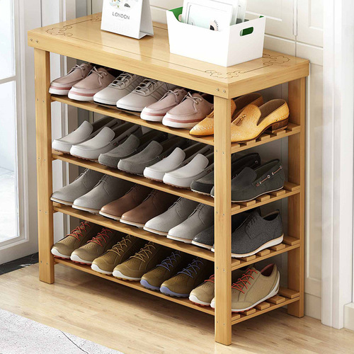 Shoe-changing stool for home entrance simple shoe rack for bedroom rental room practical multi-layer economical solid wood storage rack