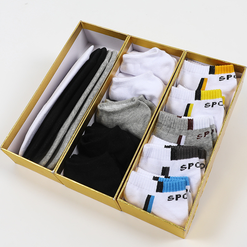 Customized Men's Socks, Sweat-Absorbent, Odor-Resistant, All-Cotton Jacquard Sports Socks, Unisex Ankle Socks, Solid Color, Factory Wholesale, Versatile for Running