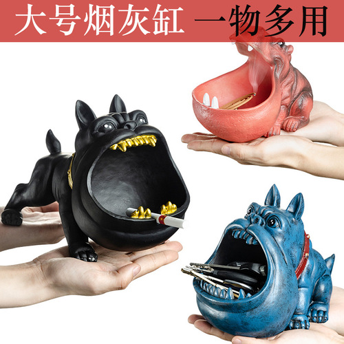 Cross-border exclusive supply of creative cartoon bully ashtrays for home living room and office decorations retro ceramic animals