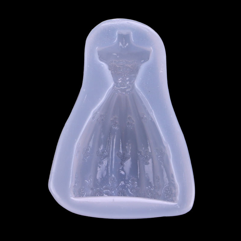 Espejo princesa pettiskirt vestido molde de silicona hecho a mano bricolaje aromaterapia fragante piedra cristal epoxi decoración la Mesa