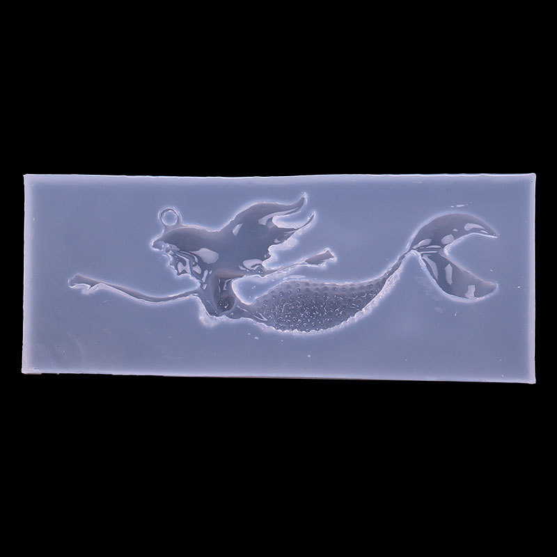 DIY espejo cristal epoxi molde de silicona sirena Pegasus modelado UV pegamento suave cerámica arcilla Decoración